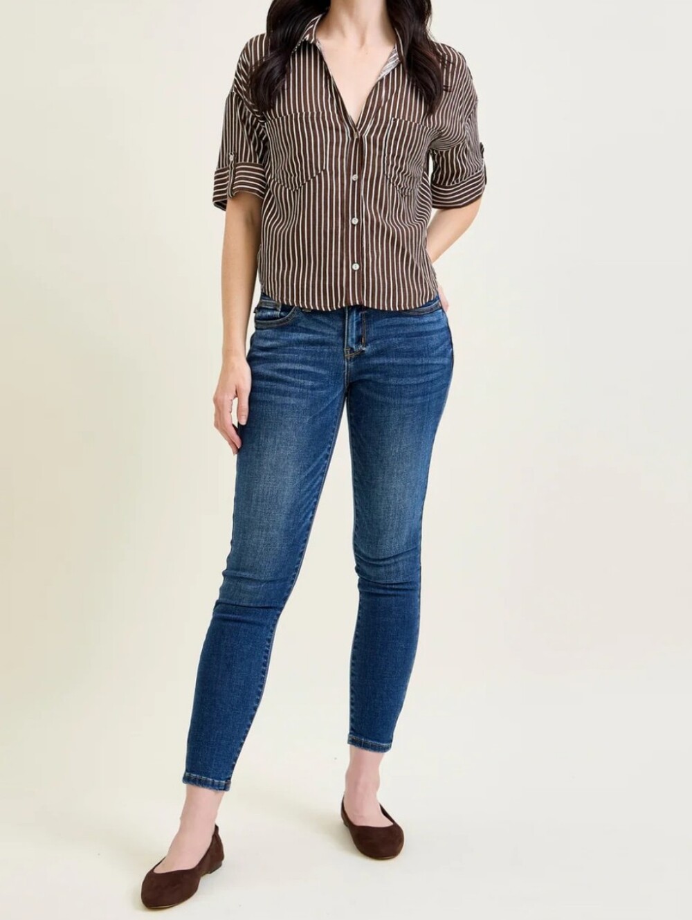 Judy Blue Sienna Handsand Comfy Blue Skinny Denim Dark Jeans Style 83132 Sz 14W